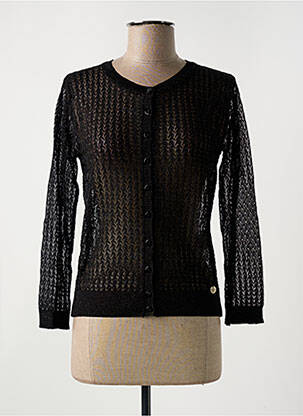 Gilet manches longues col rond noir LE BOUDOIR D'EDOUARD femme