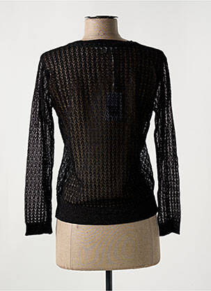 Gilet manches longues col rond noir LE BOUDOIR D'EDOUARD femme
