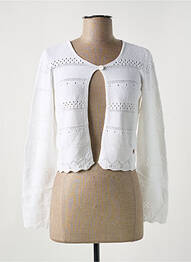 Gilet manches longues maille ajourée blanc LE BOUDOIR D'EDOUARD femme