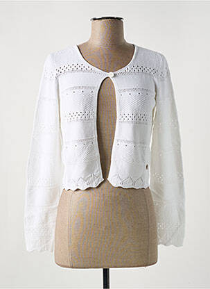 Gilet manches longues coupe cintrée blanc LE BOUDOIR D'EDOUARD femme