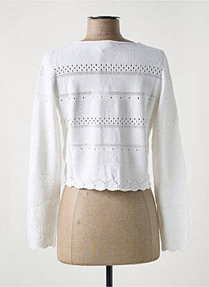 Gilet manches longues maille ajourée blanc LE BOUDOIR D'EDOUARD femme