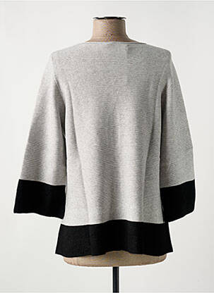 Gilet manches longues col v gris LE BOUDOIR D'EDOUARD femme