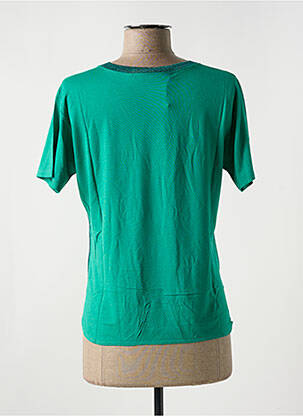 T-shirt col v manches courtes vert LE BOUDOIR D'EDOUARD femme