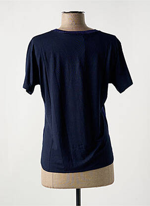T-shirt col v manches courtes bleu LE BOUDOIR D'EDOUARD femme