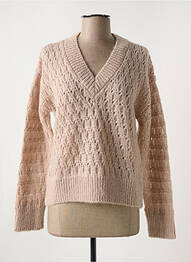 Pull maille ajourée manches longues beige LE BOUDOIR D'EDOUARD femme