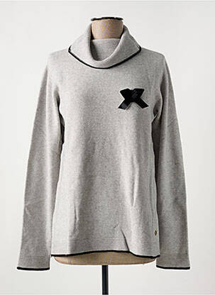 Pull col roulé coupe cintrée manches longues gris LE BOUDOIR D'EDOUARD femme