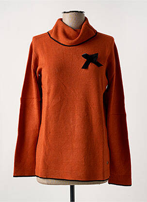 Pull col roulé coupe cintrée manches longues orange LE BOUDOIR D'EDOUARD femme