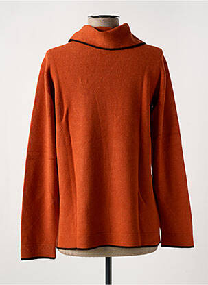 Pull col roulé coupe cintrée manches longues orange LE BOUDOIR D'EDOUARD femme