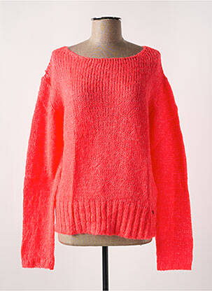 Pull maille ajourée manches longues rose LE BOUDOIR D'EDOUARD femme