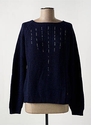 Pull coupe cintrée manches longues bleu LE BOUDOIR D'EDOUARD femme