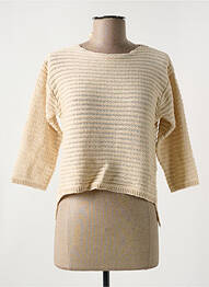 Pull coupe cintrée manches 3/4 beige LE BOUDOIR D'EDOUARD femme