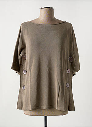 T-shirt col rond manches courtes marron LE BOUDOIR D'EDOUARD femme