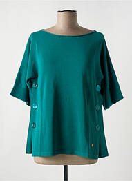 T-shirt col rond manches courtes vert LE BOUDOIR D'EDOUARD femme