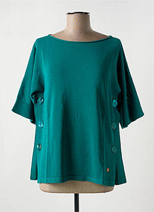 T-shirt col rond manches courtes vert LE BOUDOIR D'EDOUARD femme