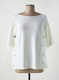 T-shirt col rond manches courtes blanc LE BOUDOIR D'EDOUARD femme