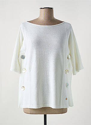 T-shirt col rond manches courtes blanc LE BOUDOIR D'EDOUARD femme