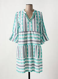 Robe courte manches 3/4 manches 3/4 bleu SENORETTA femme