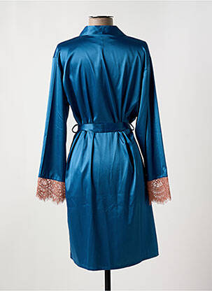 Robe de chambre col v bleu LINGADORE femme