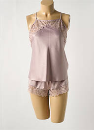 Pyjashort fines bretelles violet LINGADORE femme