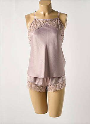 Pyjashort fines bretelles violet LINGADORE femme