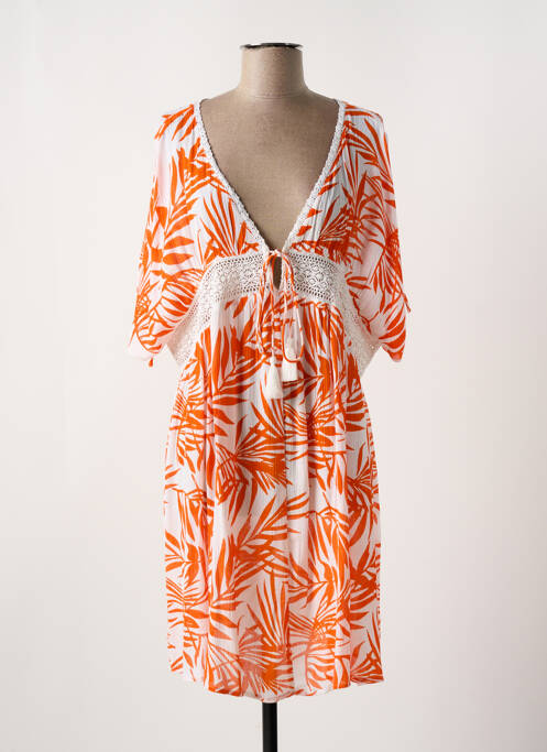 Robe de plage orange BARANDI pour femme
