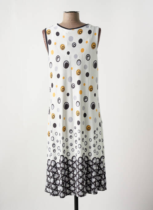 Robe mi-longue blanc PASTUNETTE pour femme