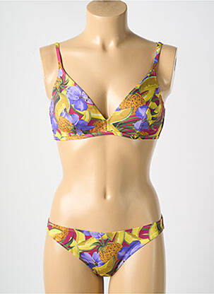 Maillot de bain 2 pièces stretch jaune ROSA FAIA femme