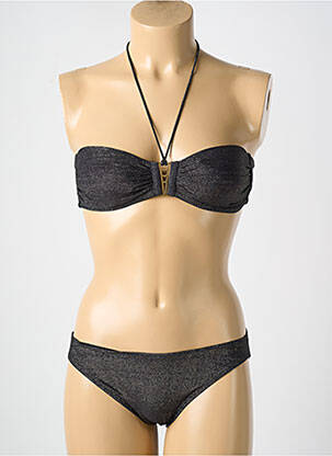 Maillot de bain 2 pièces stretch haut bandeau noir ROSA FAIA femme