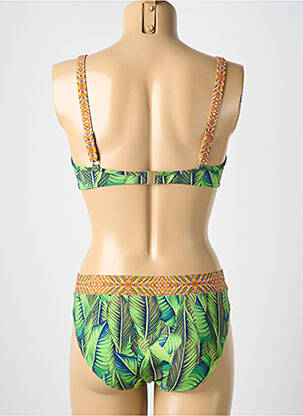 Maillot de bain 2 pièces fermeture clip haut soutien-gorge moulé vert ANITA femme