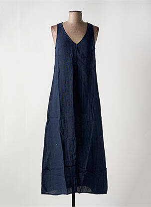 Robe longue coupe évasée sans manche bleu LE BOUDOIR D'EDOUARD femme