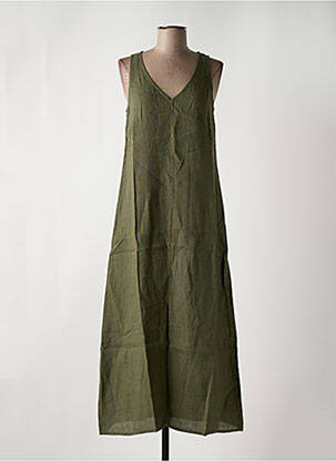 Robe longue coupe évasée sans manche vert LE BOUDOIR D'EDOUARD femme