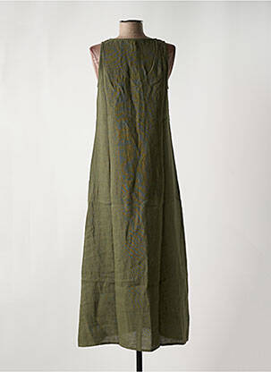 Robe longue coupe évasée sans manche vert LE BOUDOIR D'EDOUARD femme