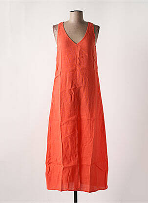 Robe longue coupe évasée sans manche orange LE BOUDOIR D'EDOUARD femme