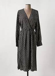 Robe mi-longue imprimé fantaisie manches longues noir LE BOUDOIR D'EDOUARD femme