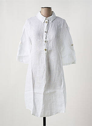 Robe mi-longue manches 3/4 manches 3/4 blanc LE BOUDOIR D'EDOUARD femme