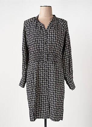 Robe mi-longue imprimé fantaisie manches longues noir LE BOUDOIR D'EDOUARD femme