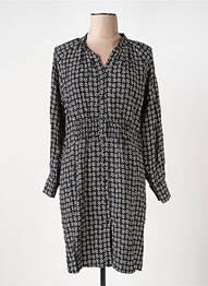 Robe mi-longue imprimé fantaisie manches longues noir LE BOUDOIR D'EDOUARD femme