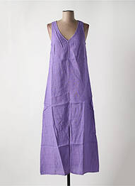 Robe longue coupe évasée sans manche violet LE BOUDOIR D'EDOUARD femme