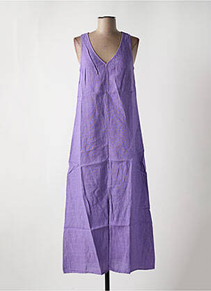 Robe longue coupe évasée sans manche violet LE BOUDOIR D'EDOUARD femme