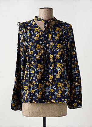 Blouse tissage popeline manches longues bleu LE BOUDOIR D'EDOUARD femme