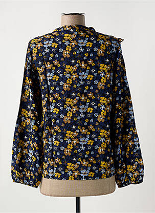 Blouse tissage popeline manches longues bleu LE BOUDOIR D'EDOUARD femme