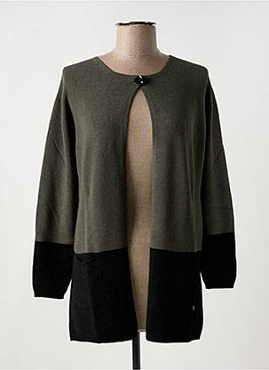 Gilet manches longues col rond vert LE BOUDOIR D'EDOUARD femme