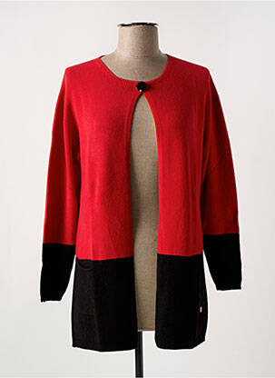 Gilet manches longues col rond rouge LE BOUDOIR D'EDOUARD femme
