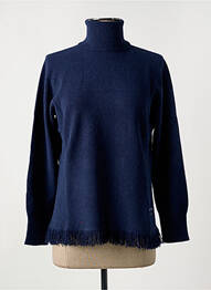 Pull col roulé coupe cintrée manches longues bleu LE BOUDOIR D'EDOUARD femme