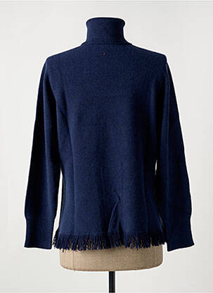 Pull col roulé coupe cintrée manches longues bleu LE BOUDOIR D'EDOUARD femme