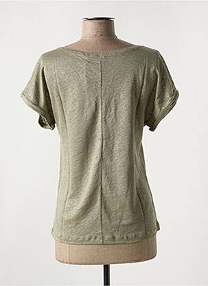 T-shirt sérigraphie floquée manches courtes vert LE BOUDOIR D'EDOUARD femme