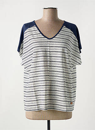 T-shirt coupe droite manches courtes bleu LE BOUDOIR D'EDOUARD femme