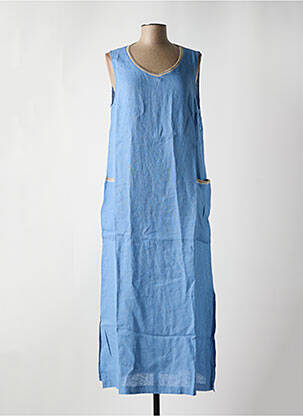 Robe longue sans manche sans manche bleu LE BOUDOIR D'EDOUARD femme