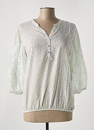 Blouse légère et transparente manches 3/4 blanc LE BOUDOIR D'EDOUARD femme