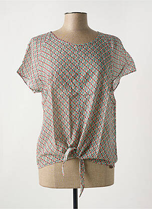 T-shirt imprimé fantaisie manches courtes marron LE BOUDOIR D'EDOUARD femme